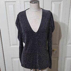 White House Black Market Sparkling V-Neck Sweater